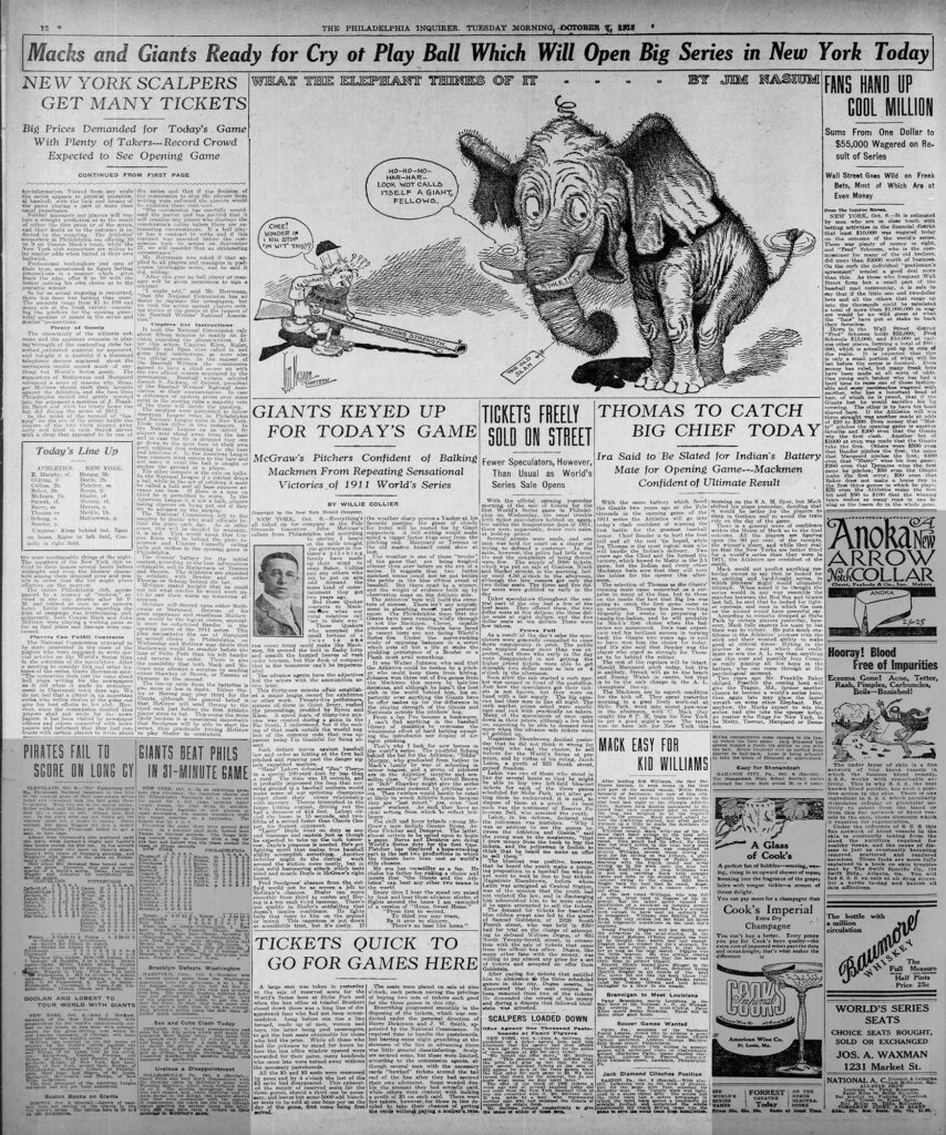 1913 World Series Philadelphia A's vs. New York Giants