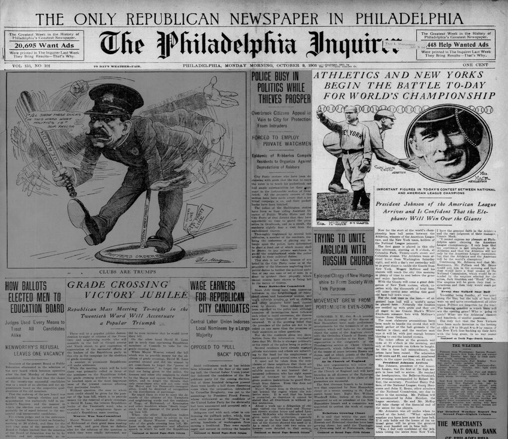 1905 World Series Philadelphia A's vs New York Giants