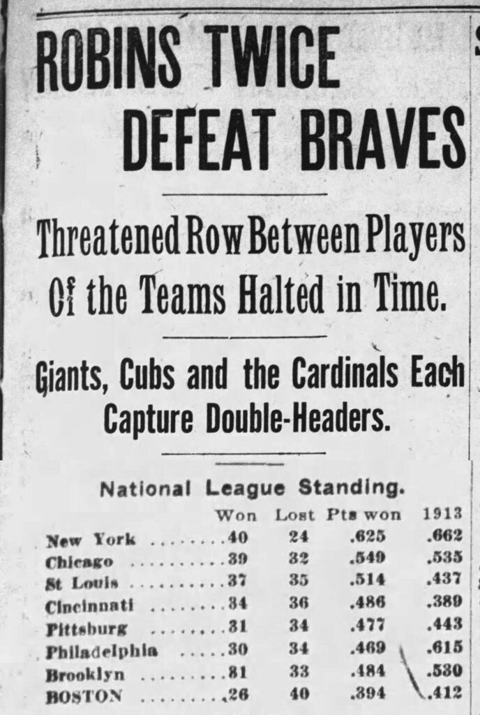 Braves in Last Place