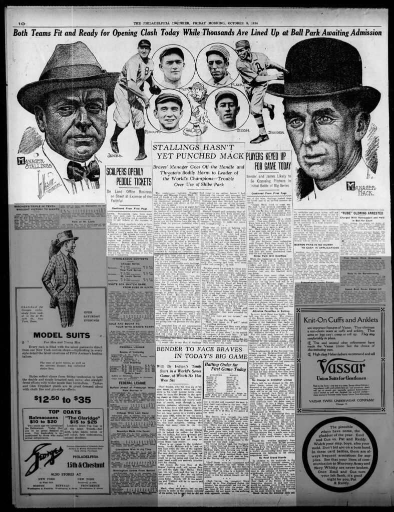 1914 World Series Philadelphia A's vs. Boston Braves