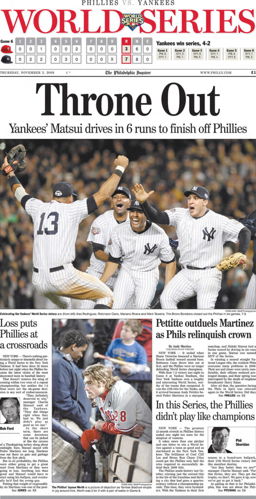 2009 World Series New York Yankees Defeat Philadelphia Phillies