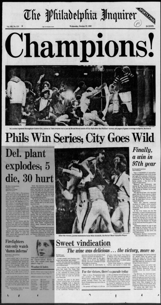 1980 World Series Philadelphia Phillies Defeat Kansas City Royals