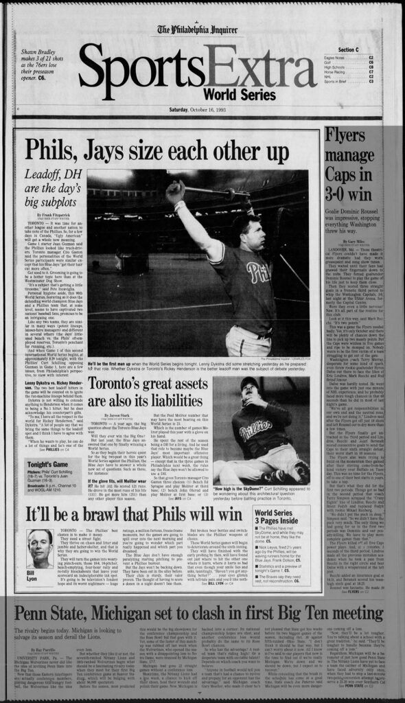 1993 World Series Philadelphia Phillies vs.Toronto Blue Jays