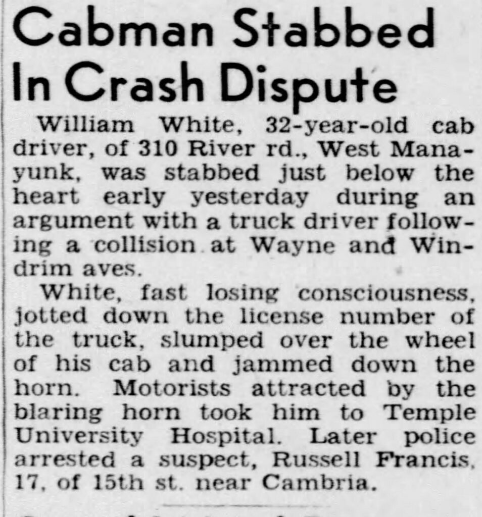 West Manayunk Stabbed