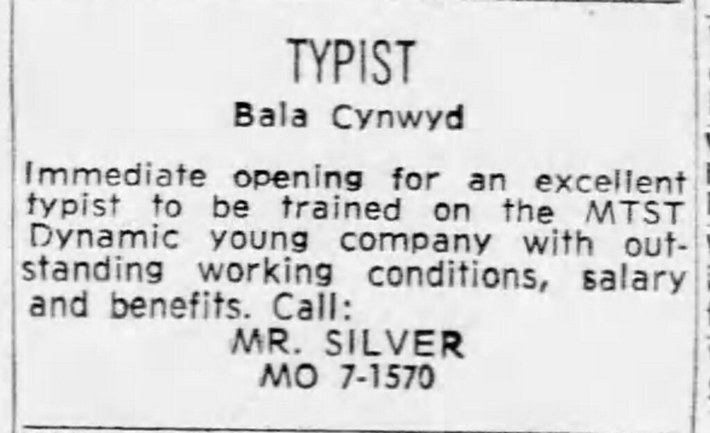 Bala Cynwyd Typist