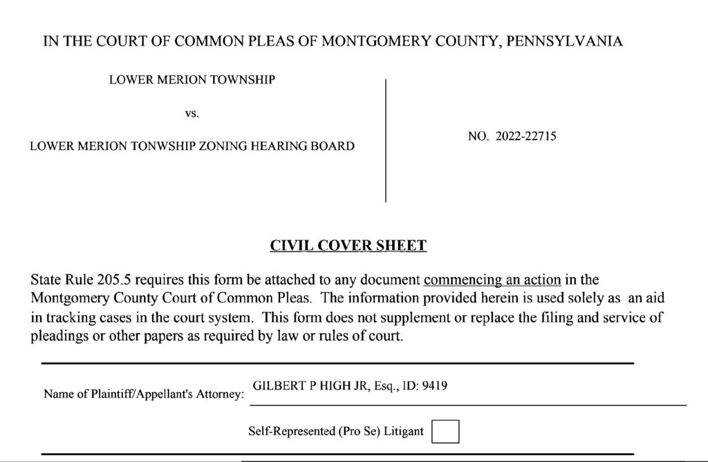 Lower Merion Township vs Zoning Hearing Board