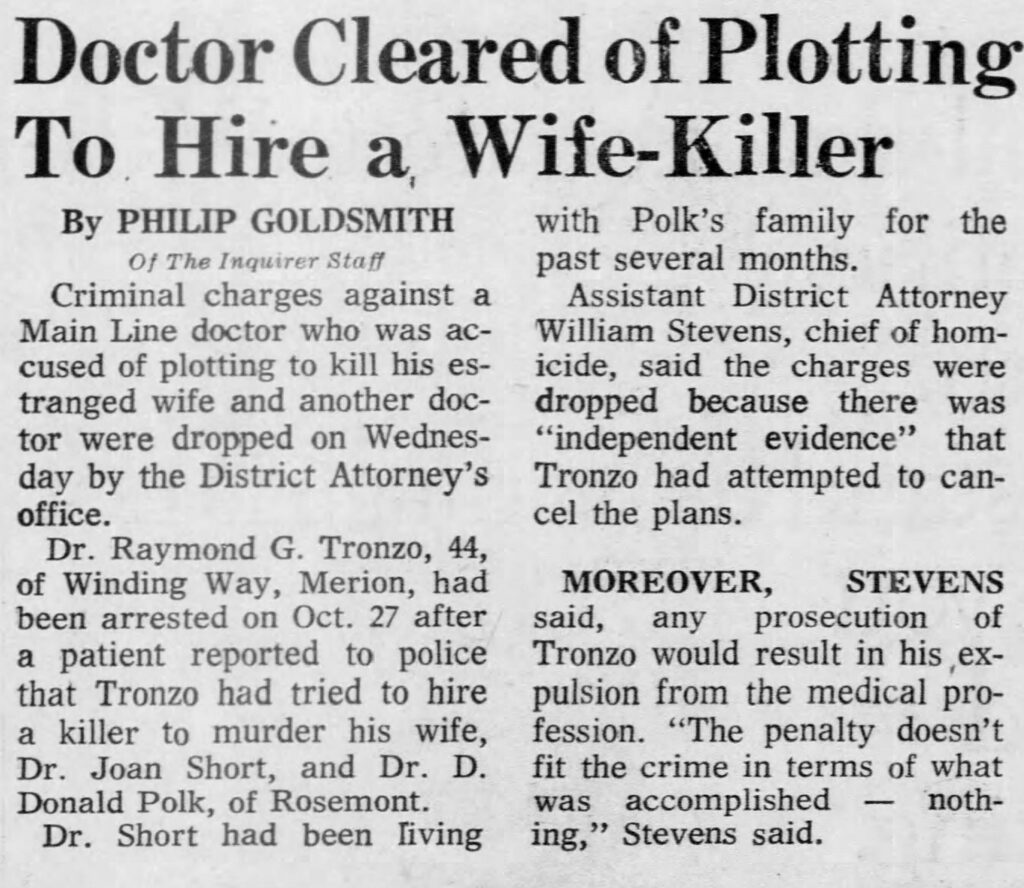 Merion Doctor Cleared