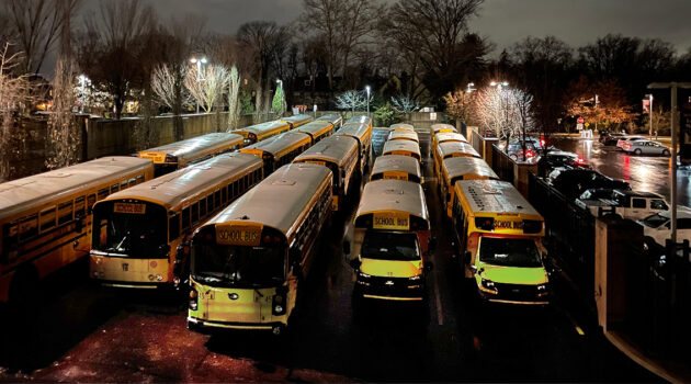 School Buses at Lower Merion High School