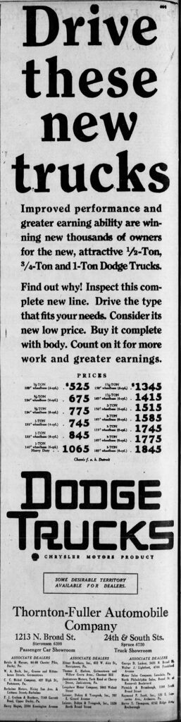 1929 125 E Lancaster Ave Dodge Truck Raymond P. Scott