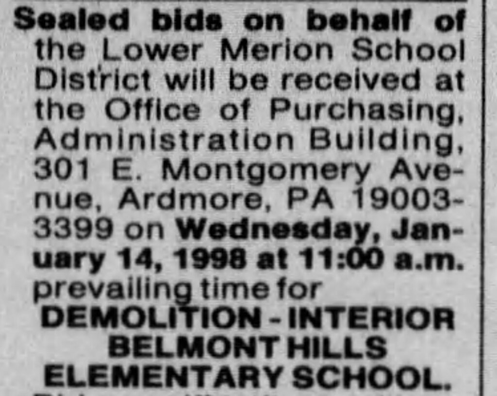 Belmont Hills Sealed Bids