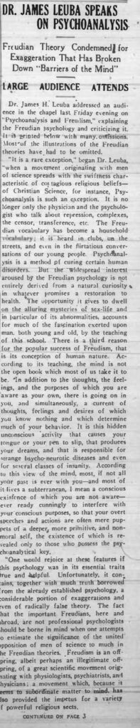 Bryn College Psychoanalysis A