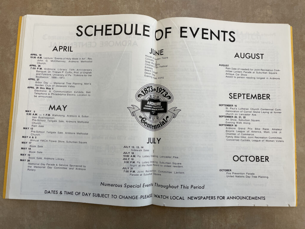 Schedule of Events