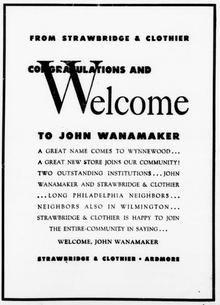 Strawbridges Welcomes