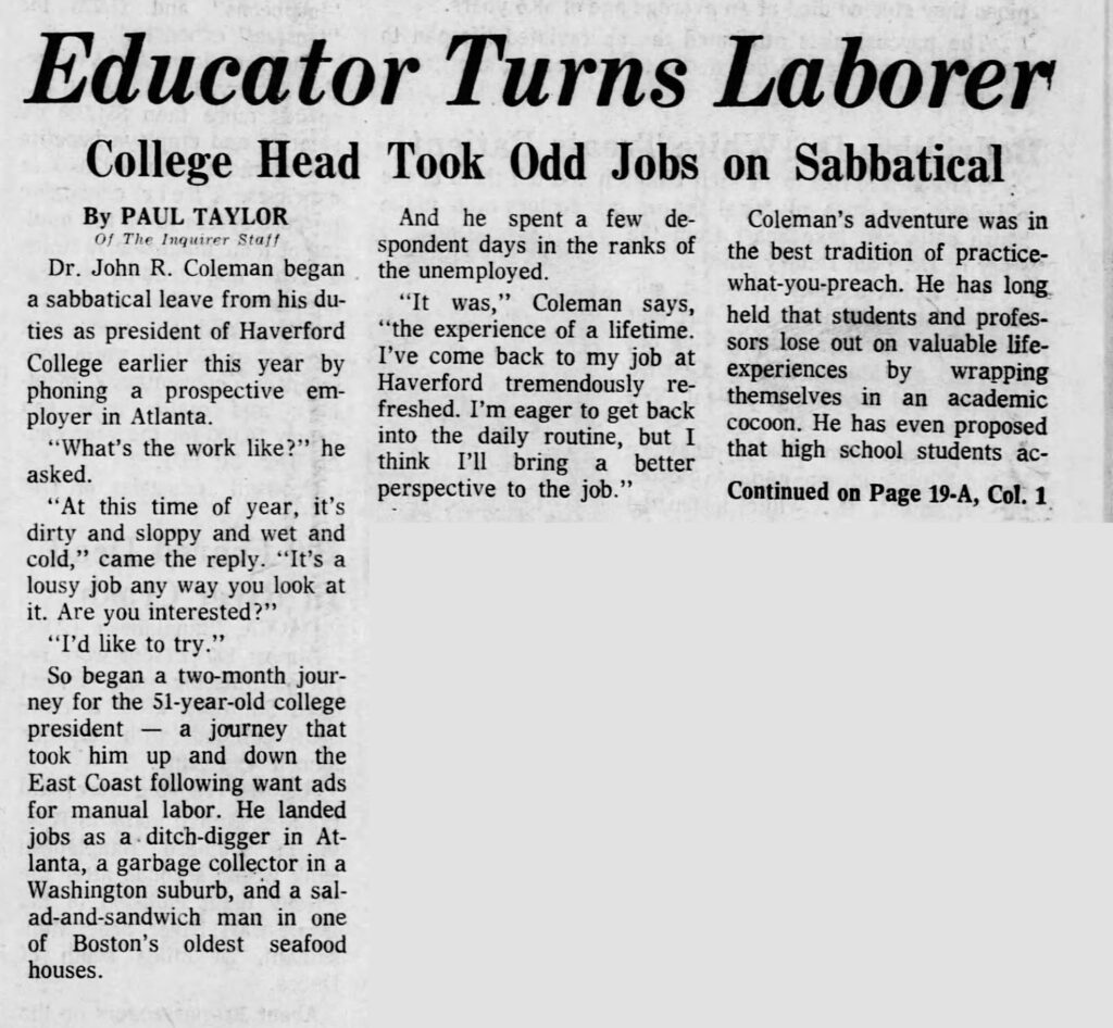 Haverford Sabbatical