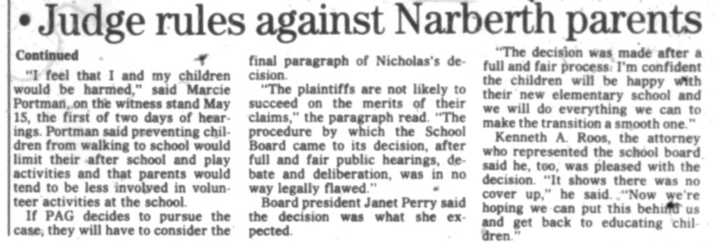 Narberth Parents Lose 2