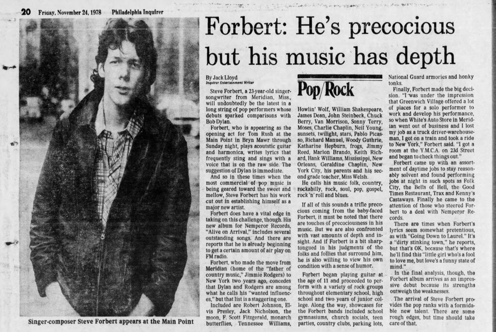 Steve Forbert Main Point Bryn Mawr