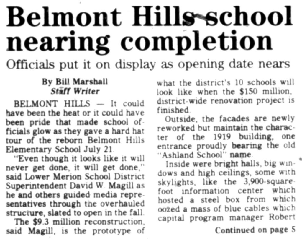 Belmont Hills Near Opening