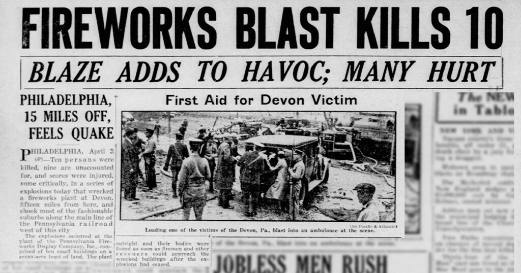 Devon Fireworks Disaster