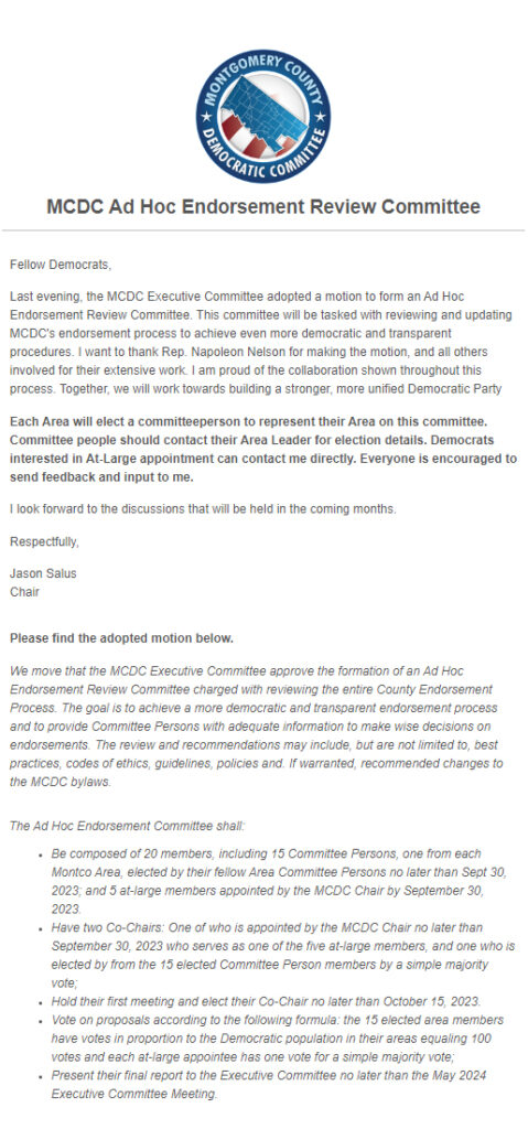 MCDC Endorsement Reform