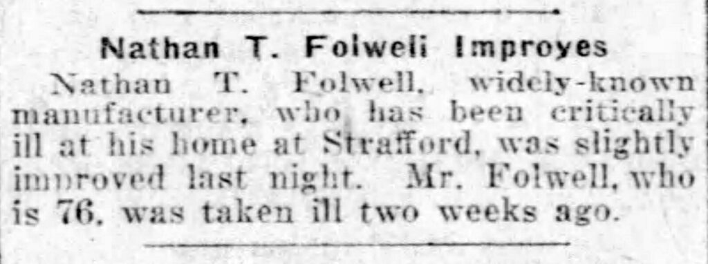 Strafford Folwell Improves