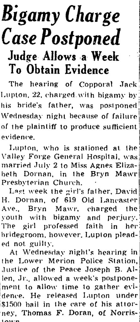 Bryn Mawr Bigamy