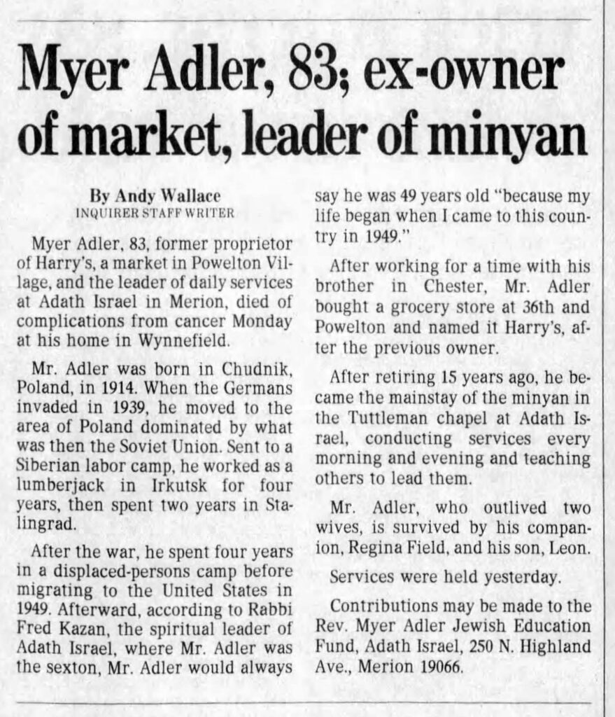 Merion Myer Adler
