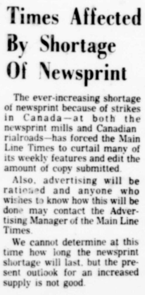 Ardmore Main Line Times NewsPrint