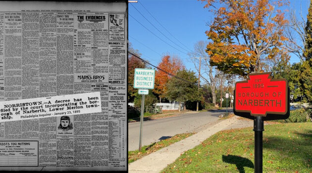 Narberth Sign and Newspaper Article