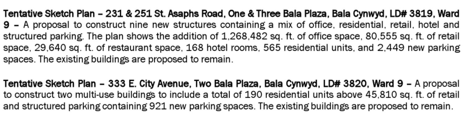 Lower Merion Planning Commission City Ave Agenda